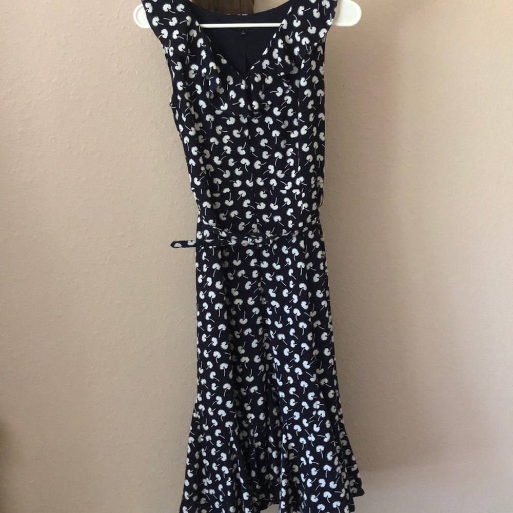 Navy and white Talbots midi dress